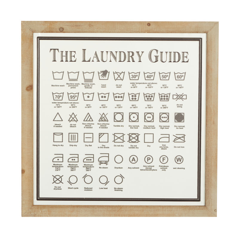 Gracie Oaks Metal and Wood Laundry Guide Wall Décor Wayfair